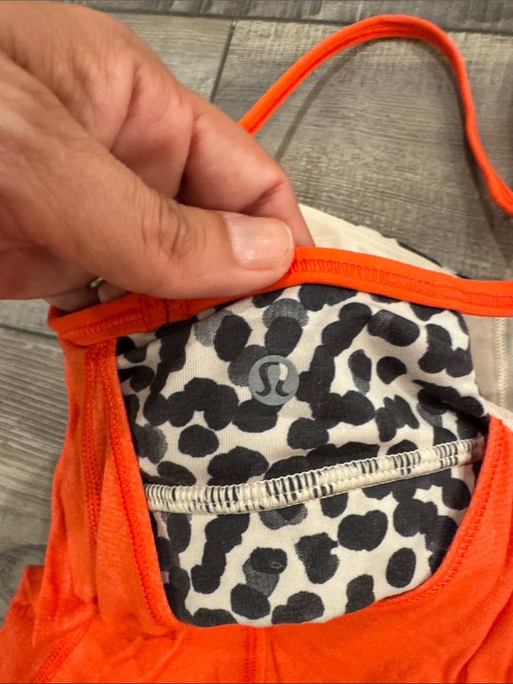 lululemon athletica Orange Cami with Leopard Trim - Picture 3 of 4